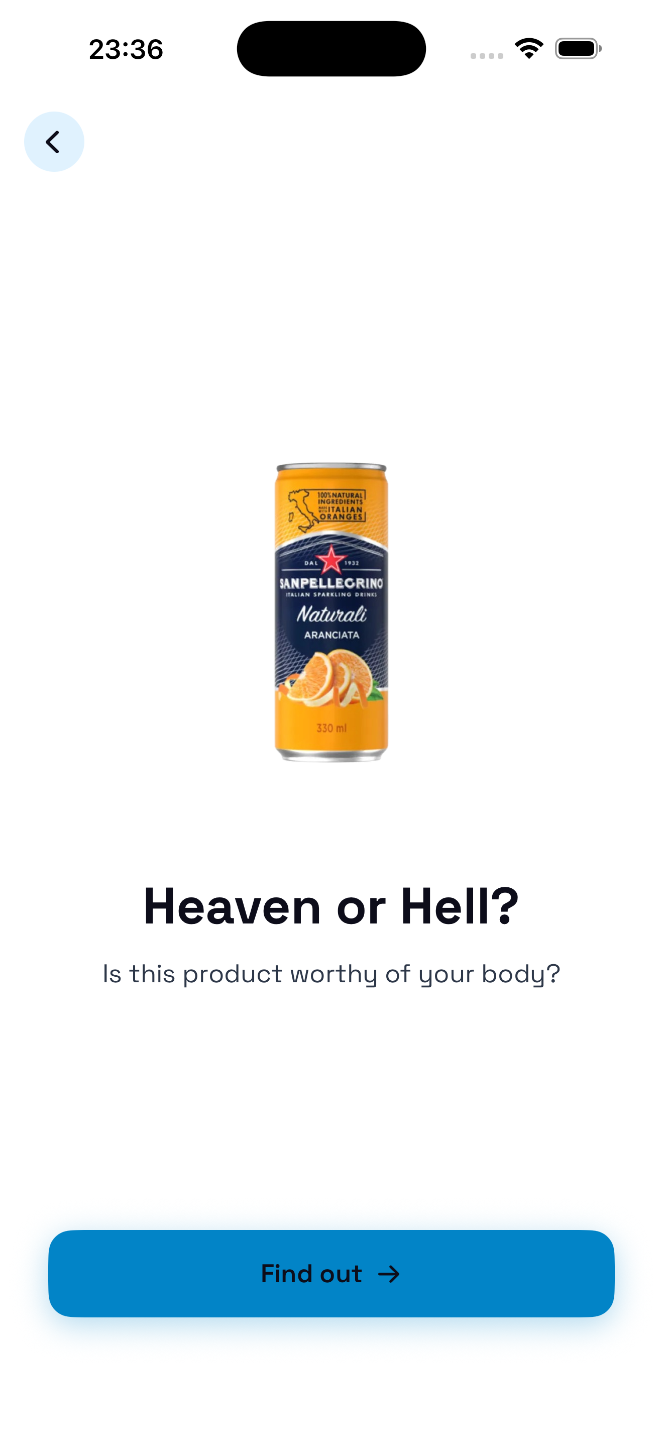 Product Heaven Ingredient Evaluation Screen